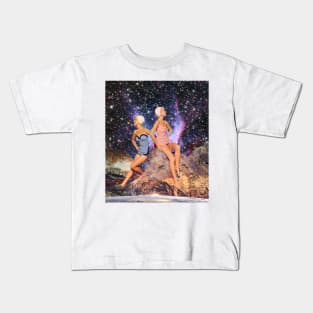 Swim Vintage Collage Art Kids T-Shirt